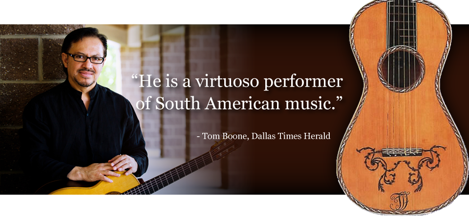 He is a virtuoso performer of South American music. - Tom Boone, Dallas Times Herald